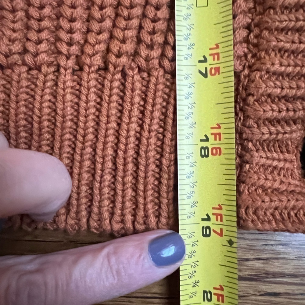 525 AMERICA Cognac cotton heavy knit balloon sleeves size large - Picture 11 of 11